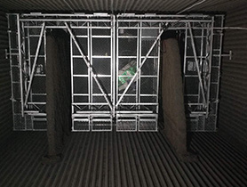 75t/h锅炉检修平台在炉内的实际组装图