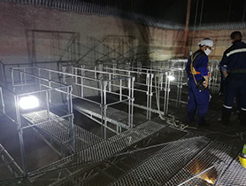 260t/h煤粉炉检修平台作业图